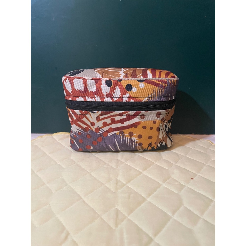 Vera Bradley Painted Feather Cosmetic Bag Makeup Pouch